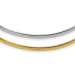 Load image into Gallery viewer, 14K Yellow Gold 3mm Reversible White &amp; Yellow Domed Omega Necklace  Length 18'' inches
