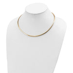 Load image into Gallery viewer, 14K Yellow Gold 3mm Reversible White &amp; Yellow Domed Omega Necklace  Length 16'' inches
