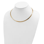 Load image into Gallery viewer, 14K Yellow Gold 4mm Reversible White &amp; Yellow Domed Omega Necklace  Length 16'' inches
