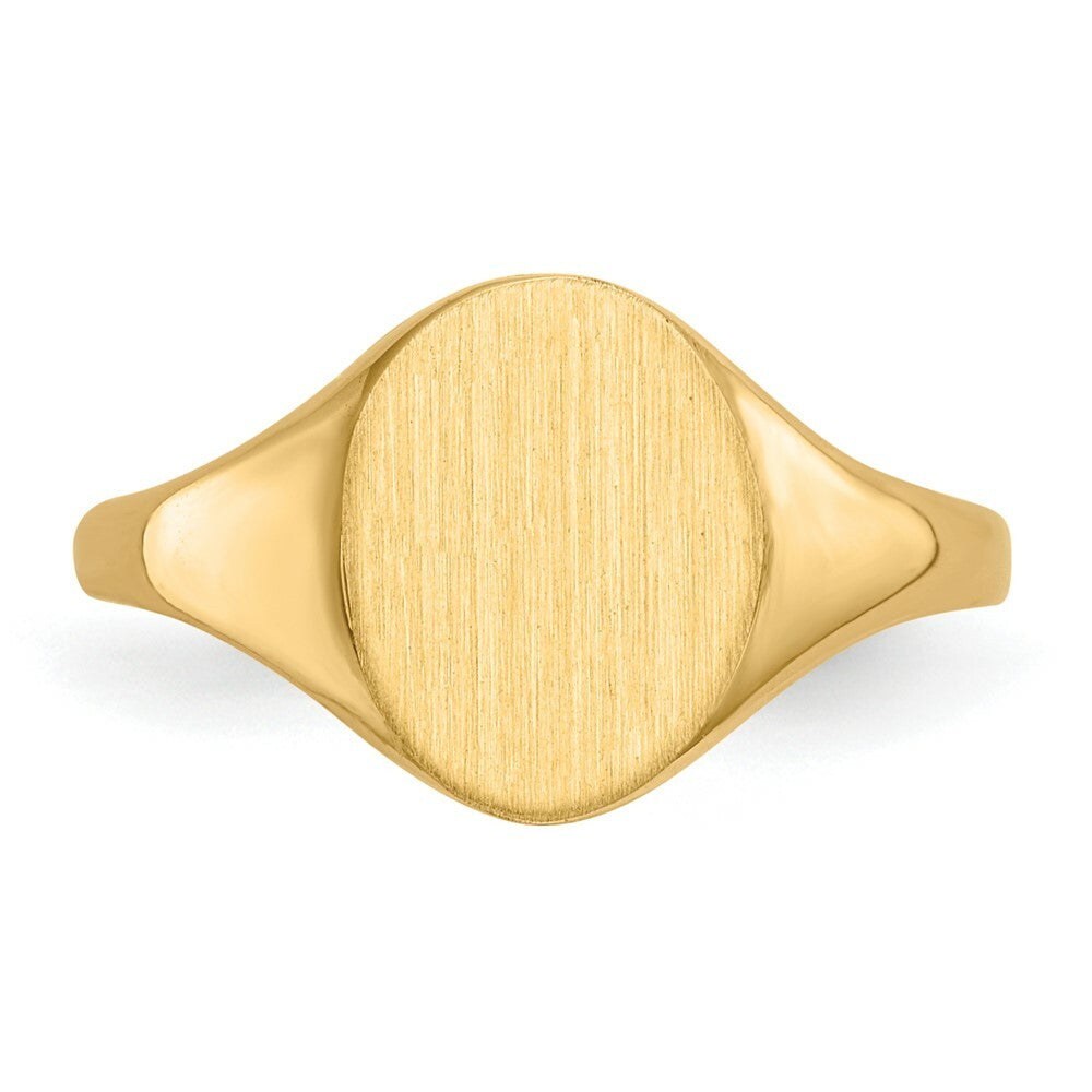 14K Yellow Gold Solid Back Mens or Ladies Signet Ring Custom Personalized with Free Engraving Available Initial or Monogram