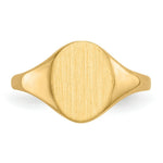 Load image into Gallery viewer, 14K Yellow Gold Solid Back Mens or Ladies Signet Ring Custom Personalized with Free Engraving Available Initial or Monogram
