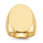 Load image into Gallery viewer, Solid Back Mens Extra-Large Signet Ring with Free Engraving Available of Initials Monogram in Solid 14K Yellow Gold
