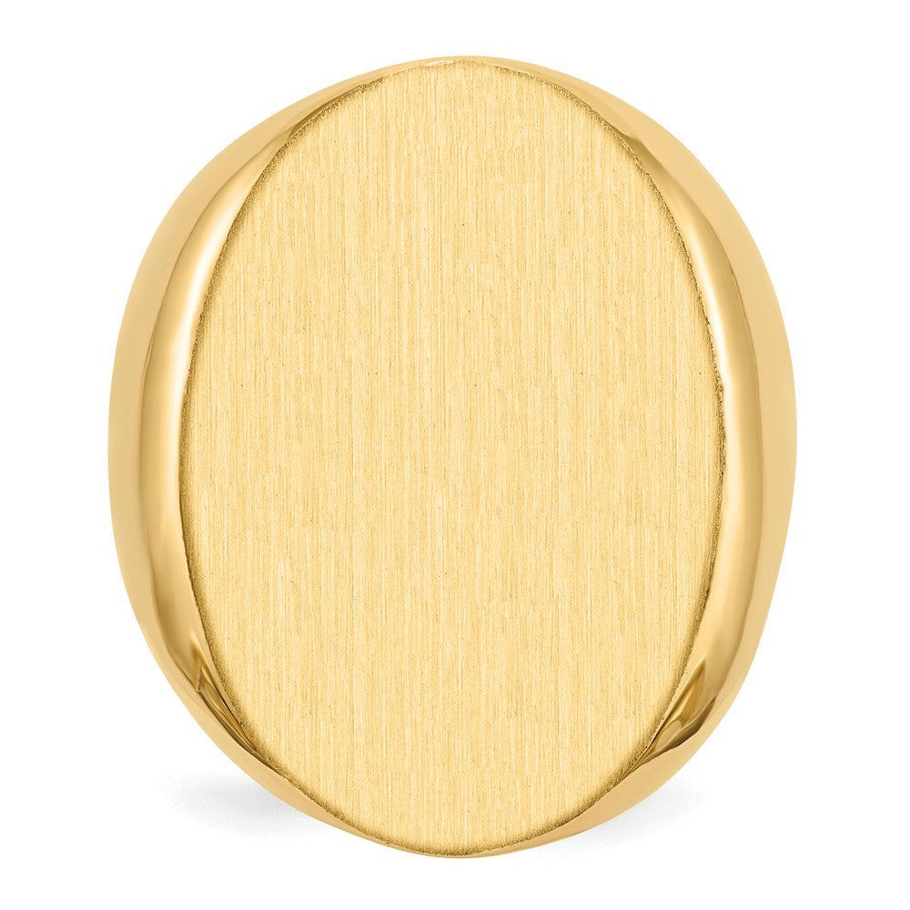 Solid Back Mens Extra-Large Signet Ring with Free Engraving Available of Initials Monogram in Solid 14K Yellow Gold