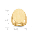 Load image into Gallery viewer, Solid Back Mens Extra-Large Signet Ring with Free Engraving Available of Initials Monogram in Solid 14K Yellow Gold
