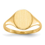 Load image into Gallery viewer, Open Back Mens Womens Signet Ring Custom Personalized with Free Engraving Available of Initials in Solid 14K Yellow Gold
