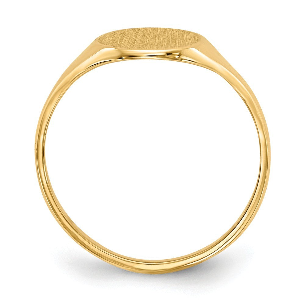 Open Back Mens Womens Signet Ring Custom Personalized with Free Engraving Available of Initials in Solid 14K Yellow Gold