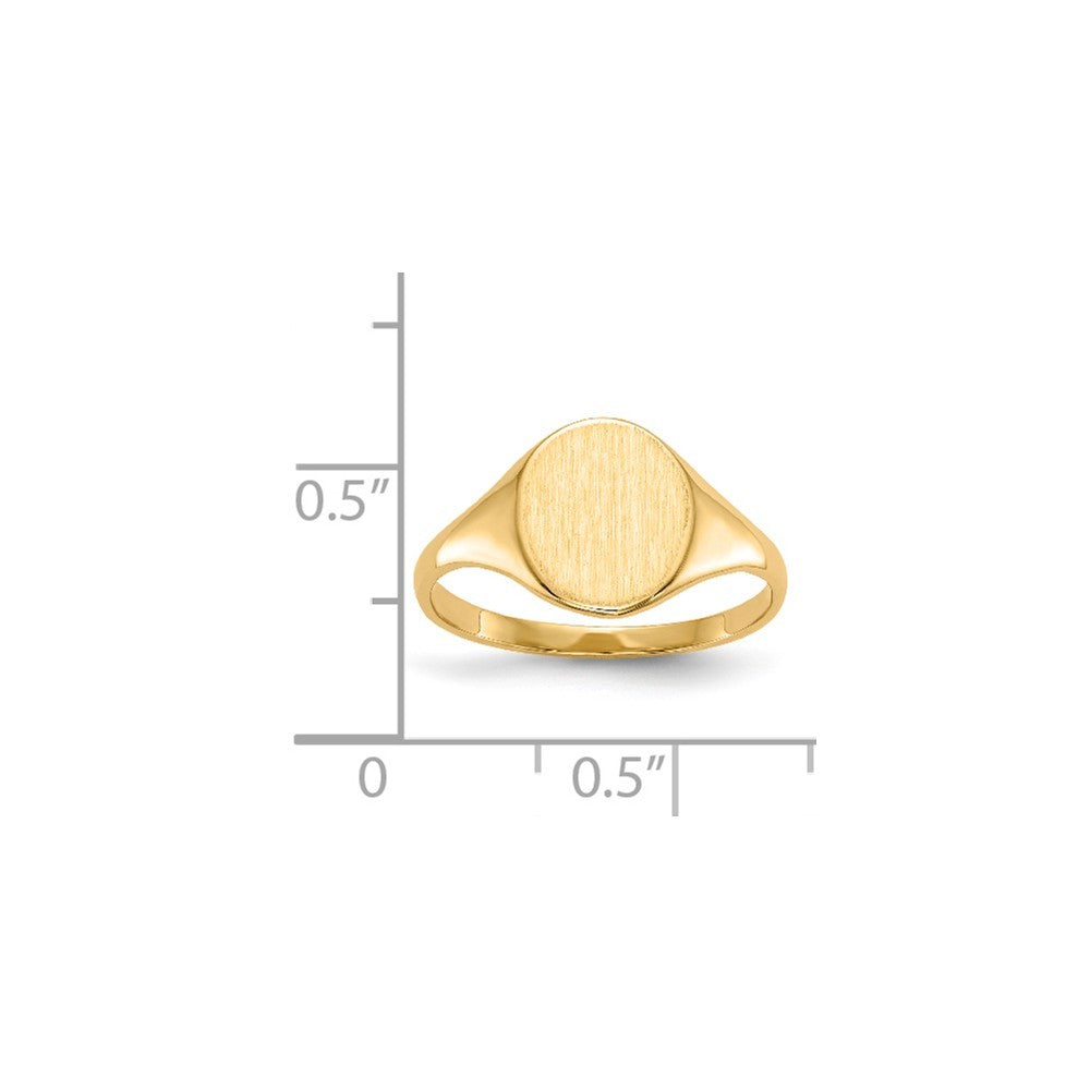 Open Back Mens Womens Signet Ring Custom Personalized with Free Engraving Available of Initials in Solid 14K Yellow Gold