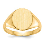 Load image into Gallery viewer, Open Back Mens Womens Signet Ring Custom Personalized with Free Engraving Available of Initials or Monogram in Solid 14K Yellow Gold
