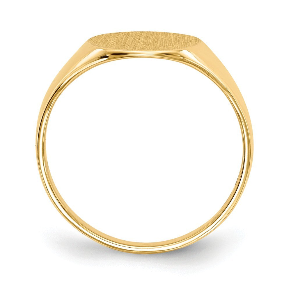 Open Back Mens Womens Signet Ring Custom Personalized with Free Engraving Available of Initials or Monogram in Solid 14K Yellow Gold