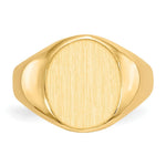 Load image into Gallery viewer, Open Back Mens Womens Signet Ring Custom Personalized with Free Engraving Available of Initials or Monogram in Solid 14K Yellow Gold
