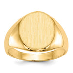 Load image into Gallery viewer, Open Back Mens Womens Signet Ring Custom Personalized with Free Engraving Available of Initials or Monogram in Solid 14K Yellow Gold
