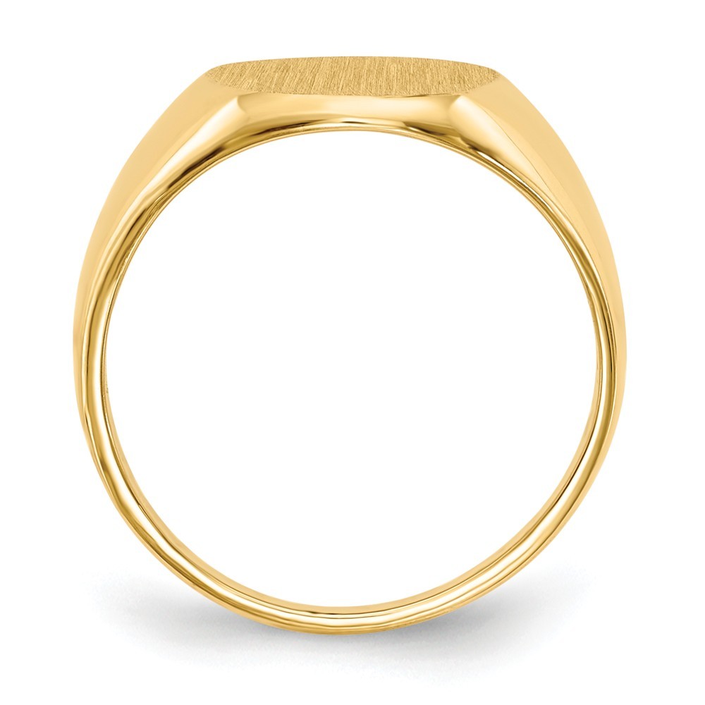 Open Back Mens Womens Signet Ring Custom Personalized with Free Engraving Available of Initials or Monogram in Solid 14K Yellow Gold