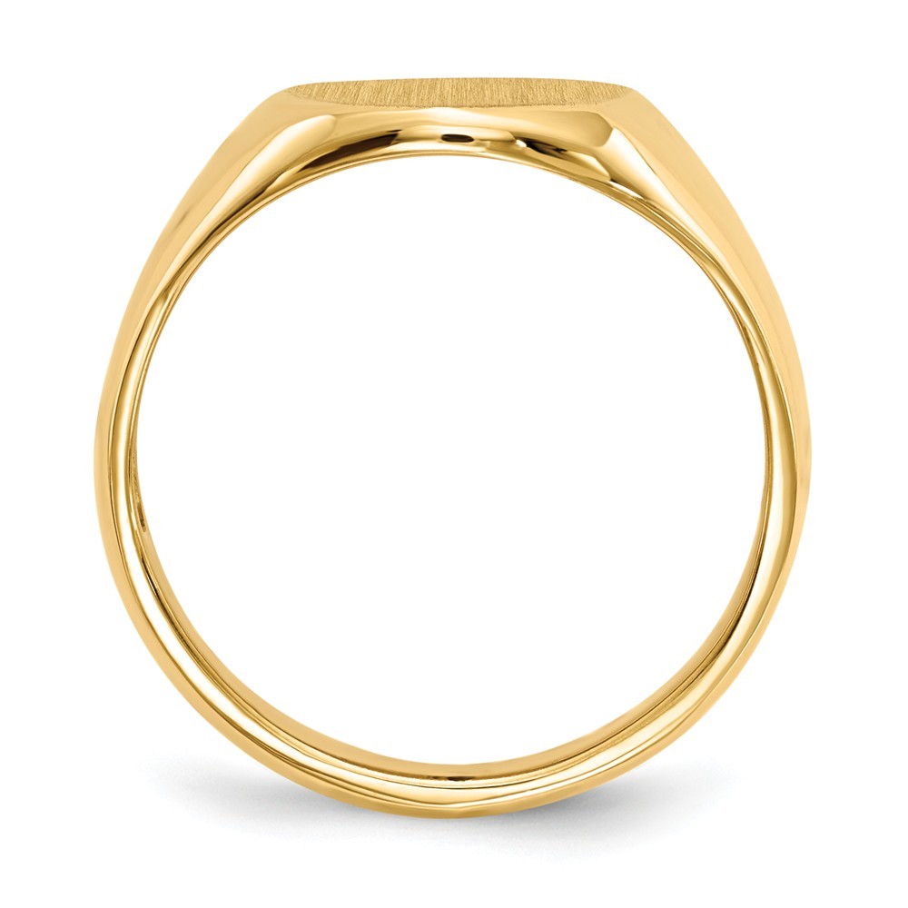 Open Back Mens Signet Ring Custom Personalized with Free Engraving Available of Initials or Monogram in Solid 14K Yellow Gold