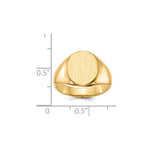 Load image into Gallery viewer, Open Back Mens Signet Ring Custom Personalized with Free Engraving Available of Initials or Monogram in Solid 14K Yellow Gold
