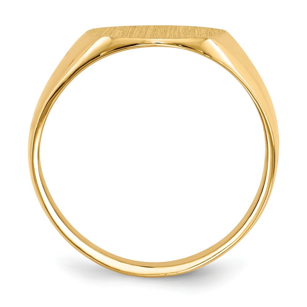 Mens Signet Ring Custom Personalized with Free Engraving Available of Initials or Monogram in Solid 14K Yellow Gold
