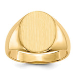 Load image into Gallery viewer, Mens Signet Ring Custom Personalized with Free Engraving Available of Initials or Monogram in Solid 14K Yellow Gold
