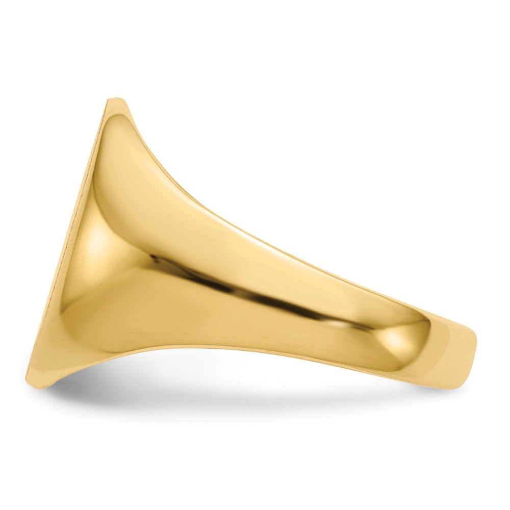 Mens Signet Ring Custom Personalized with Free Engraving Available of Initials or Monogram in Solid 14K Yellow Gold