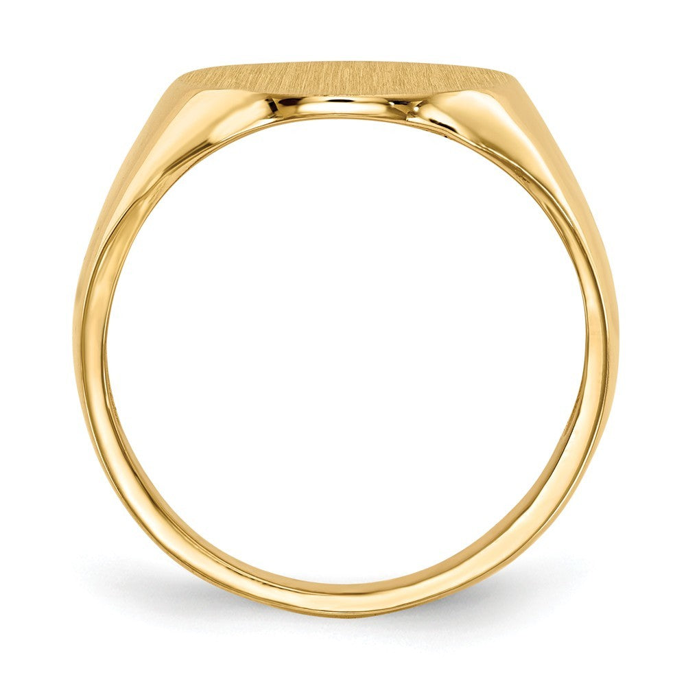 Mens Signet Ring Custom Personalized with Free Engraving Available of Initials or Monogram in Solid 14K Yellow Gold