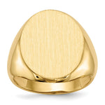 Load image into Gallery viewer, Open Back Mens Oval Signet Ring Custom Personalized with Free Engraving Available of Initials or Monogram in Solid 14K Yellow Gold
