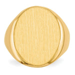 Load image into Gallery viewer, Open Back Mens Oval Signet Ring Custom Personalized with Free Engraving Available of Initials or Monogram in Solid 14K Yellow Gold
