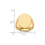Load image into Gallery viewer, Open Back Mens Oval Signet Ring Custom Personalized with Free Engraving Available of Initials or Monogram in Solid 14K Yellow Gold
