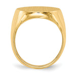 Load image into Gallery viewer, Open Back Mens Round Signet Ring Custom Personalized with Free Engraving Available of Initials or Monogram in Solid 14K Yellow Gold
