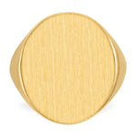 Load image into Gallery viewer, Open Back Mens Round Signet Ring Custom Personalized with Free Engraving Available of Initials or Monogram in Solid 14K Yellow Gold
