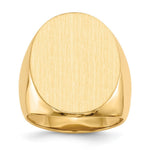 Load image into Gallery viewer, Mens Extra-Large Signet Ring Custom Personalized with Free Engraving Available of Initials or Monogram in Solid 14K Yellow Gold
