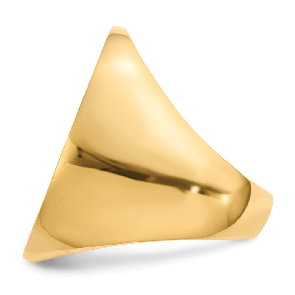 Mens Extra-Large Signet Ring Custom Personalized with Free Engraving Available of Initials or Monogram in Solid 14K Yellow Gold