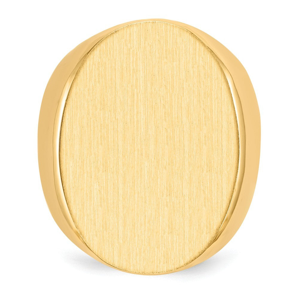 Mens Extra-Large Signet Ring Custom Personalized with Free Engraving Available of Initials or Monogram in Solid 14K Yellow Gold