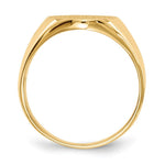 Load image into Gallery viewer, Open Back Mens Round Signet Ring Custom Personalized with Free Engraving Available of Initials or Monogram in Solid 14K Yellow Gold
