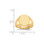 Load image into Gallery viewer, Open Back Mens Round Signet Ring Custom Personalized with Free Engraving Available of Initials or Monogram in Solid 14K Yellow Gold

