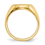 Load image into Gallery viewer, Open Back Mens Round Signet Ring Custom Personalized with Free Engraving Available of Initials or Monogram in Solid 14K Yellow Gold
