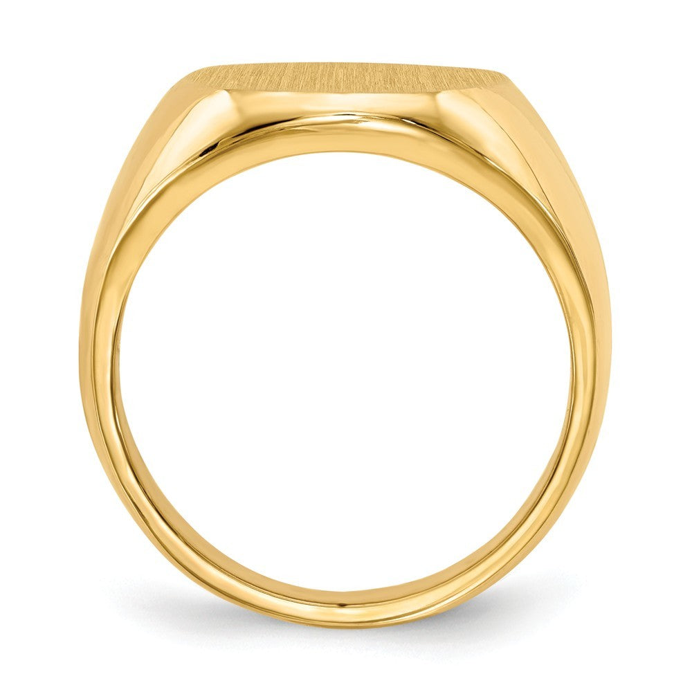 Mens Large Signet Ring Custom Personalized with Free Engraving Available of Initials or Monogram in Solid 14K Yellow Gold