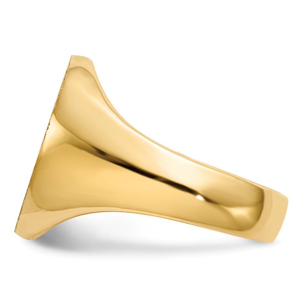 Mens Large Signet Ring Custom Personalized with Free Engraving Available of Initials or Monogram in Solid 14K Yellow Gold