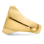 Load image into Gallery viewer, Solid Back Mens Oval Signet Ring Custom Personalized with Free Engraving Available of Initials or Monogram in Solid 14K Yellow Gold
