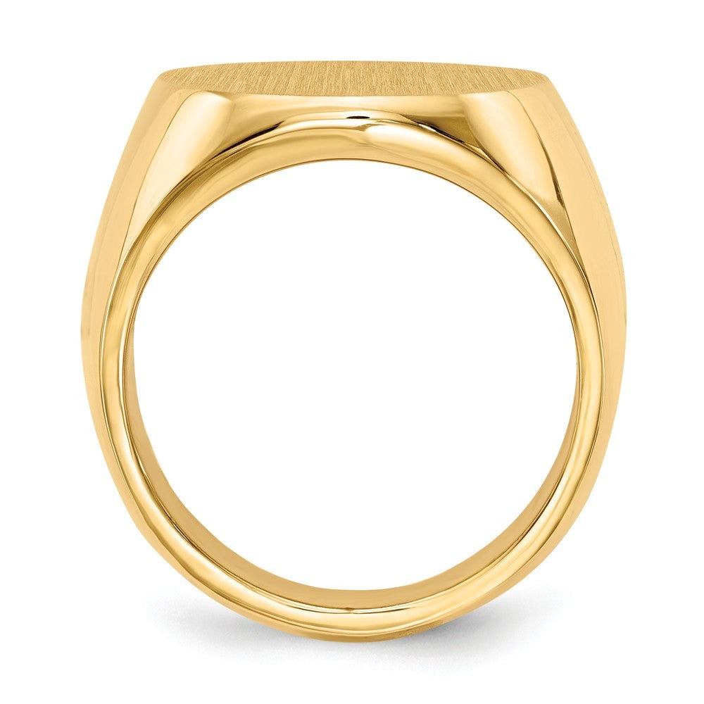Mens Large Signet Ring Custom Personalized with Free Engraving Available of Initials or Monogram in Solid 14K Yellow Gold