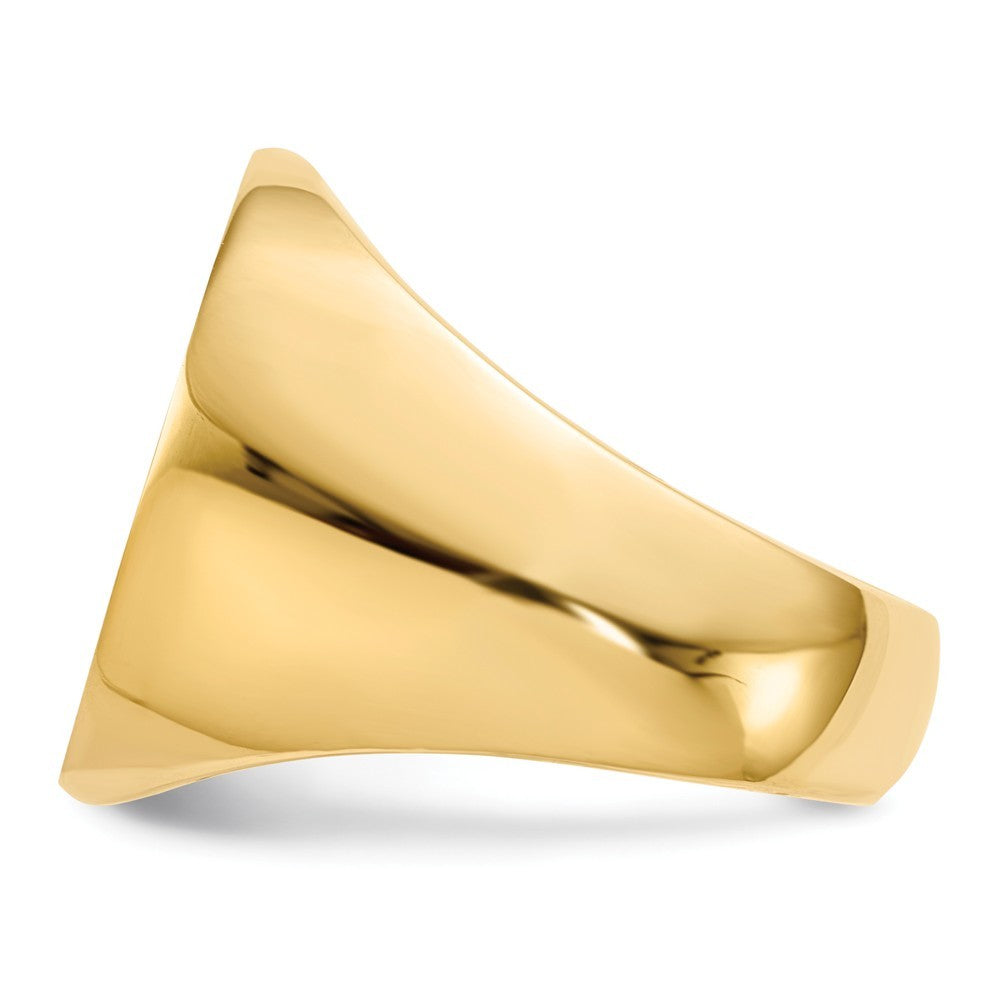 Mens Large Signet Ring Custom Personalized with Free Engraving Available of Initials or Monogram in Solid 14K Yellow Gold