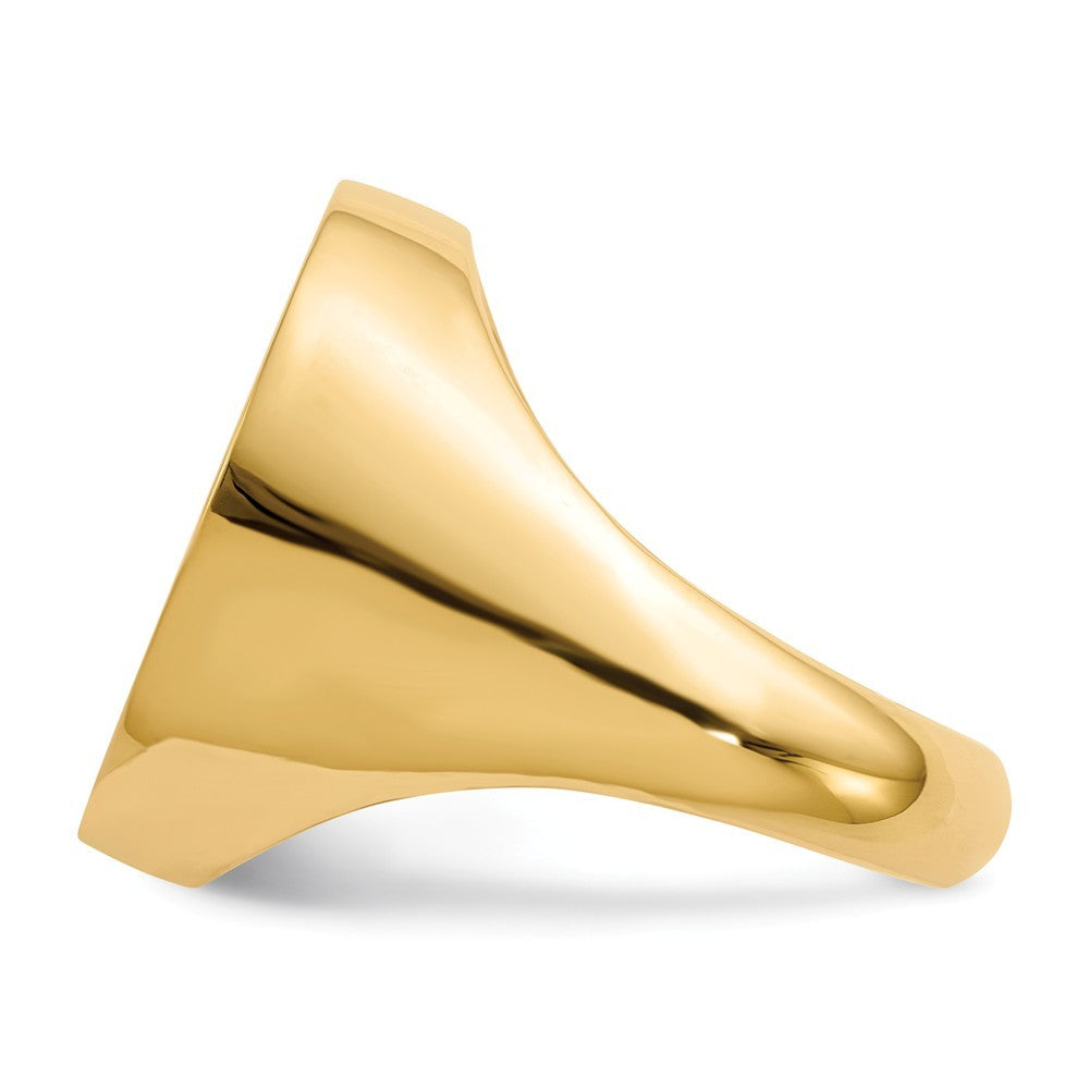Mens Extra-Large Signet Ring Custom Personalized with Free Engraving Available of Initials or Monogram in Solid 14K Yellow Gold