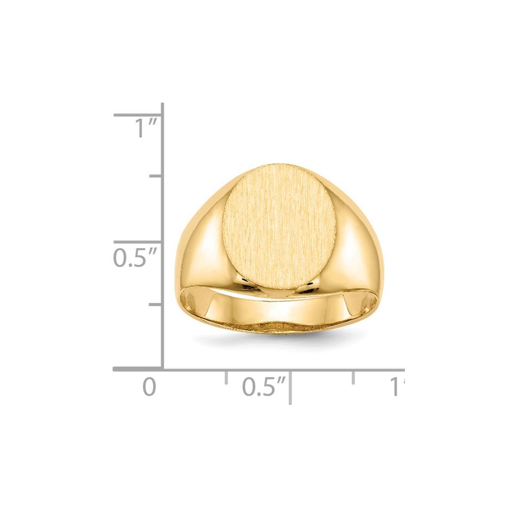 Mens Signet Ring Custom Personalized with Free Engraving Available of Initials or Monogram in Solid 14K Yellow Gold