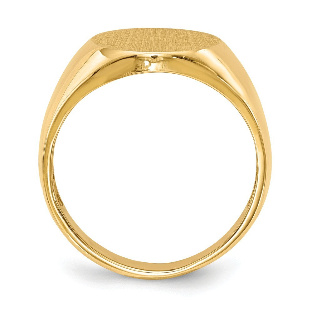 Mens Signet Ring Custom Personalized with Free Engraving Available of Initials or Monogram in Solid 14K Yellow Gold