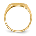 Load image into Gallery viewer, Solid Back Mens Signet Ring Custom Personalized with Free Engraving Available of Initials in Solid 14K Yellow Gold
