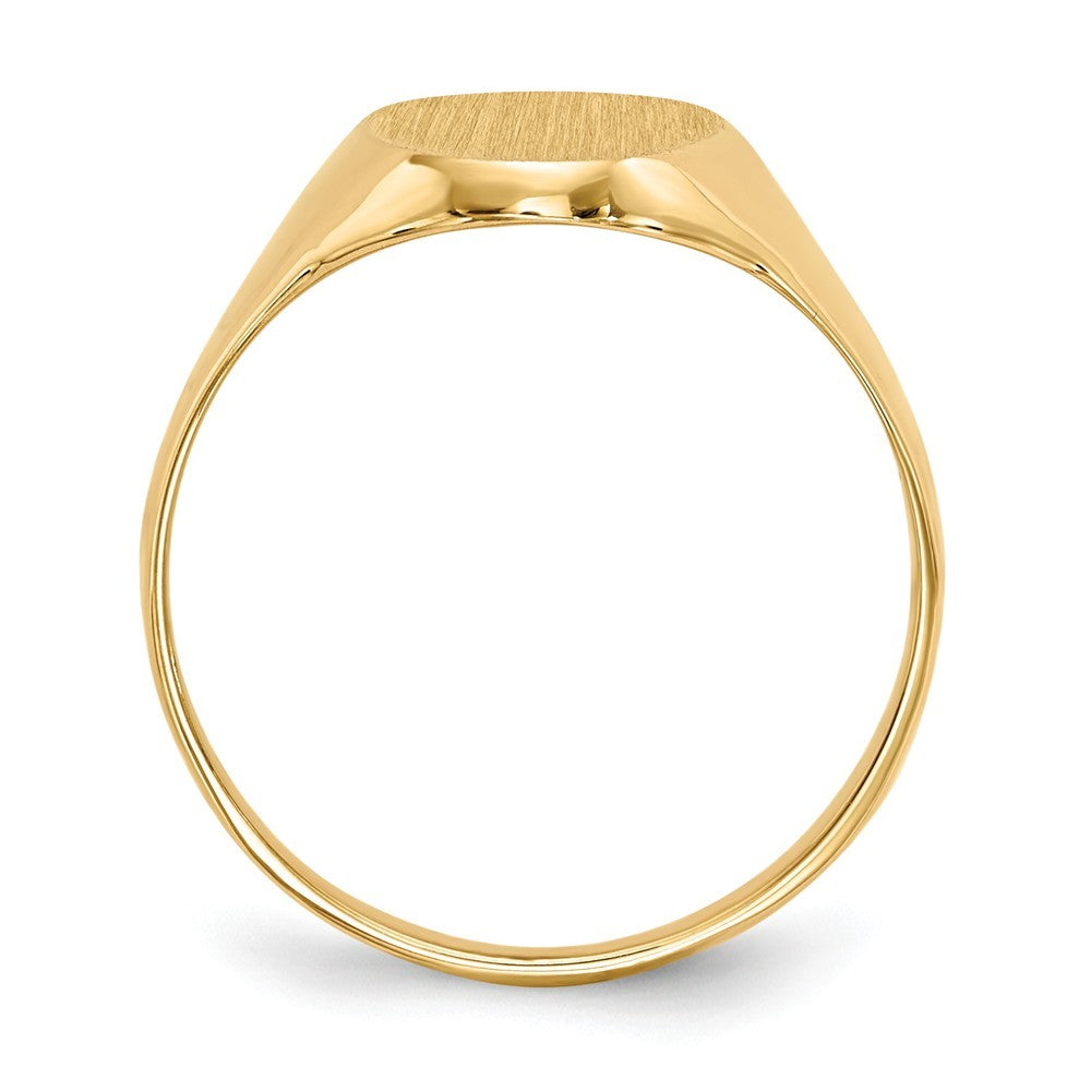 Solid Back Oval Ladies Signet Ring Custom Personalized with Free Engraving Available of Initials or Monogram in Solid 14K Yellow Gold