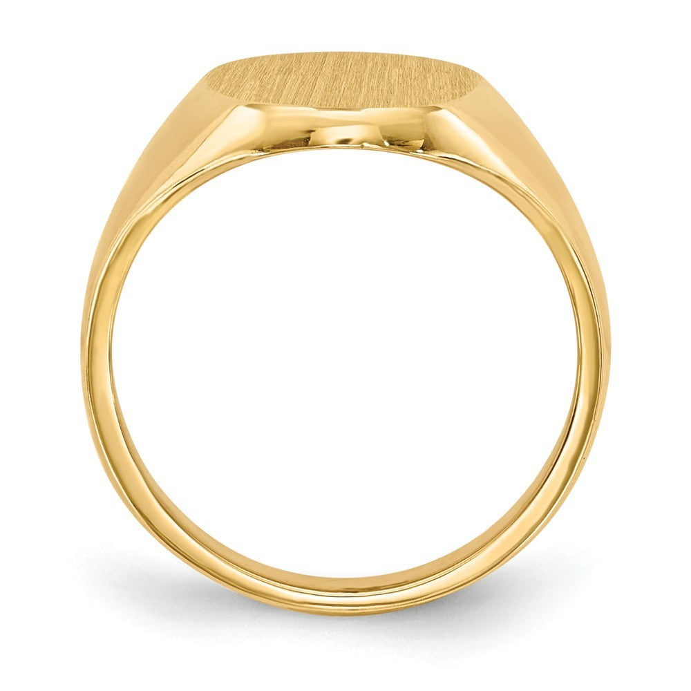 Solid Back Ladies Signet Ring Custom Personalized with Free Engraving Available of Initials or Monogram in Solid 14K Yellow Gold