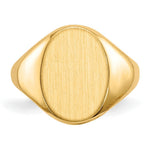 Load image into Gallery viewer, Solid Back Ladies Signet Ring Custom Personalized with Free Engraving Available of Initials or Monogram in Solid 14K Yellow Gold
