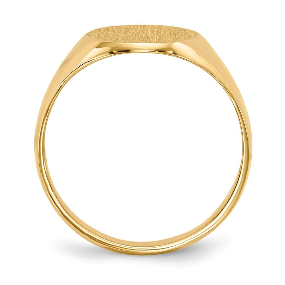 Solid Back Mens Signet Ring Custom Personalized with Free Engraving Available of Initials or Monogram in Solid 14K Yellow Gold