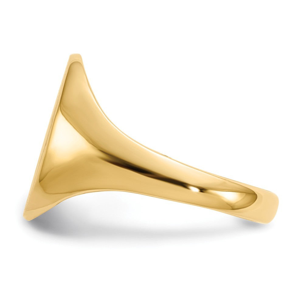 Solid Back Mens Signet Ring Custom Personalized with Free Engraving Available of Initials or Monogram in Solid 14K Yellow Gold
