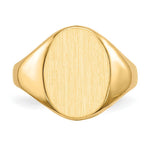 Load image into Gallery viewer, Solid Back Mens Signet Ring Custom Personalized with Free Engraving Available of Initials or Monogram in Solid 14K Yellow Gold

