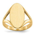 Load image into Gallery viewer, Solid Back Oval Ladies Signet Ring Custom Personalized with Free Engraving Available of Initials in Solid 14K Yellow Gold
