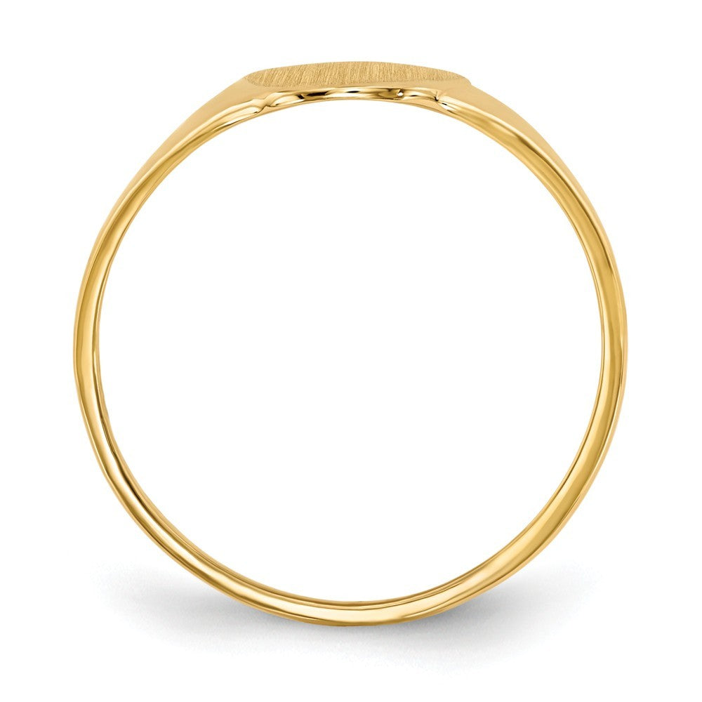 Open Back Mens Womens Signet Ring Custom Personalized with Free Engraving Available of Initials or Monogram in Solid 14K Yellow Gold